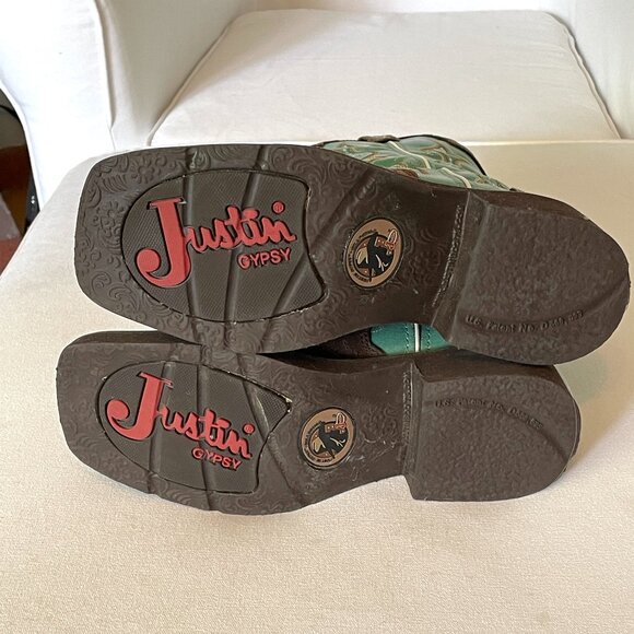 Justin Gypsy Turquoise/Aqua Cowboy Boots-Womens 6.5B - Picture 10 of 12